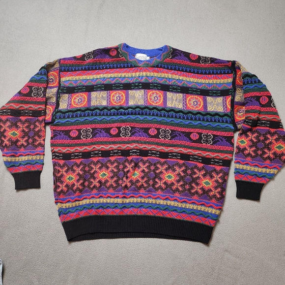 Tundra Other - Vintage Tundra Coogi Style Knit Sweater 2XLT 90s